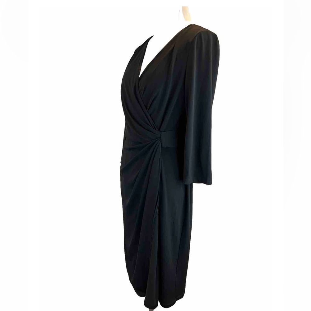 White House Black Market 3/4 Sleeve Faux Wrap Dress - Picture 2 of 3